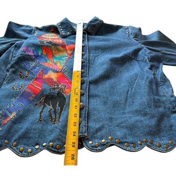 Montanaco Women’s Western Horse Themed Embellished Denim Jacket - L - Picture 7 of 9